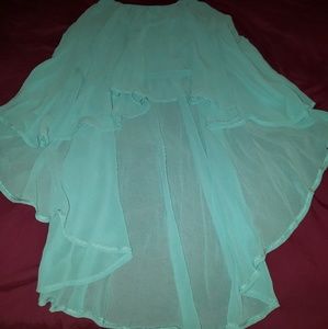Sheer Flowy Hi-low skirt